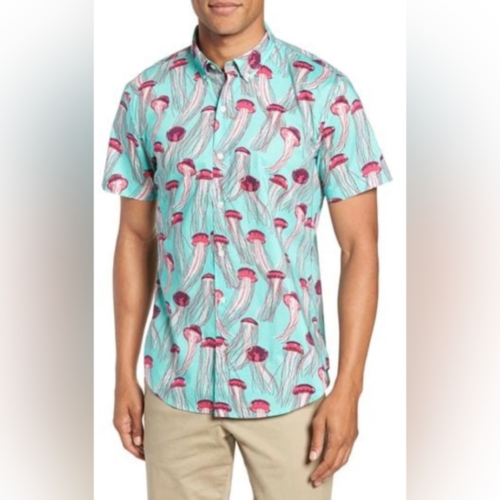 Bonobos Riviera Jellyfish Short Sleeve Button Up - Small/Standard Fit
